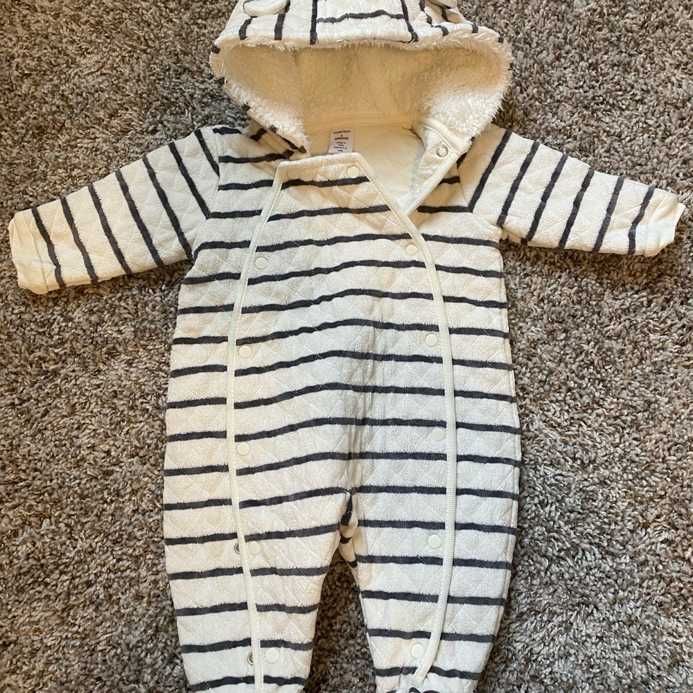 Striped Hooded Kids One Piece